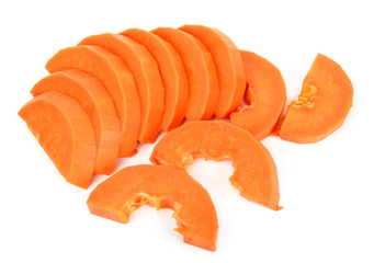 Ripe papaya isolated on the white background