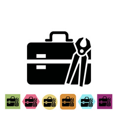 Construction suitcase icon