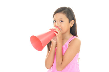 声援を送る女の子