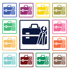 Construction suitcase icon