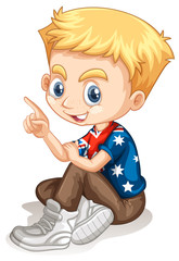 Little boy pointing his finger