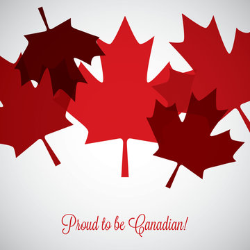 Overlay leaf Canada Day card in vector format.