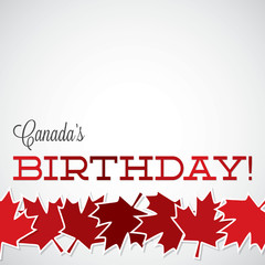 Leaf line Canada Day card in vector format.