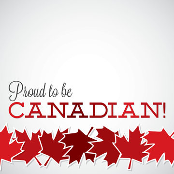Leaf line Canada Day card in vector format.