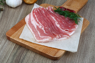 Raw bacon
