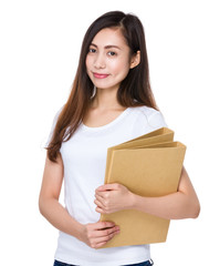 Woman hold with folder