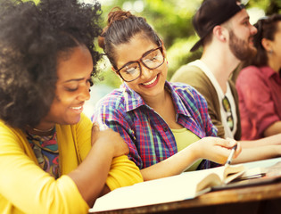 Diverse People Studying Students Campus Concept