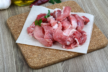 Diced pork meat