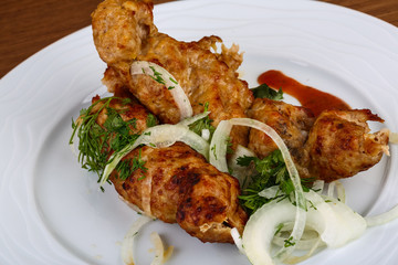 Grilled kebab meat