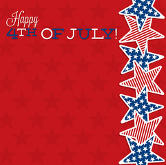 Obraz premium Line of stars Independence Day card in vector format.