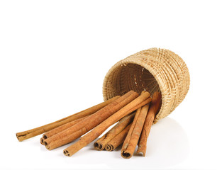 cinnamon isolated on white background