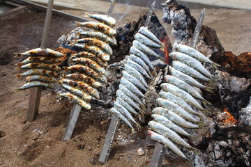 Sardines grillées / Plage de Malaga (Espagne)