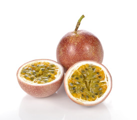 Passion fruit isolated on white background