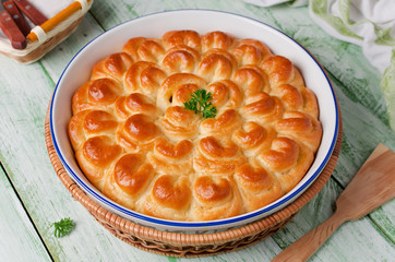 Homemade pie with meat
