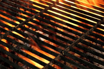 Hot Empty Flaming BBQ Grill Background