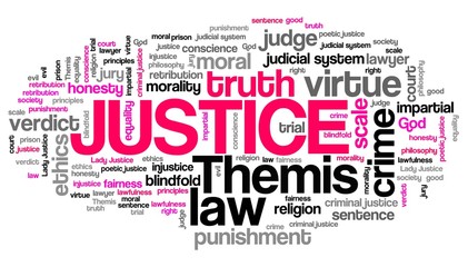 Justice - word cloud graphics