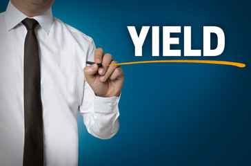 yield written by businessman background concept