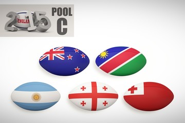 Composite image of england rugby 2015 message