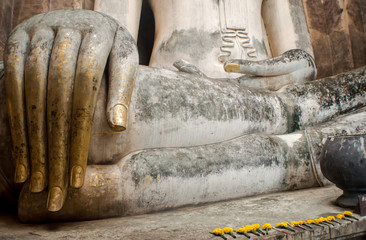 stucco Buddha hand and fingers statue Thailand