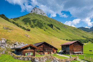 Fototapeta na wymiar Beautiful Mountain Landscape in the Summer in the Alps, Switzerl