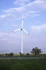 Electric energy windmills on a large field