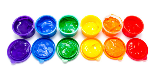 Children finger paint isolated