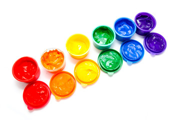 Children finger paint isolated