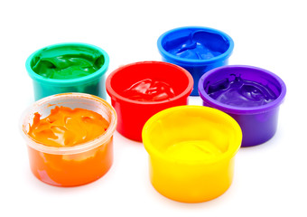 Children finger paint isolated
