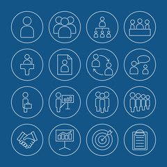 business and management icons set