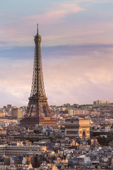 Tour Eiffel et Arc de Triomphe Paris France