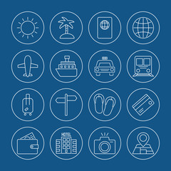 travel icons set
