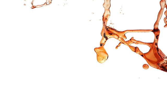 Flying through Liquid Splash. Alcohol, Tea, Cola.