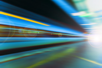 fast train passing by,speed motion blur background