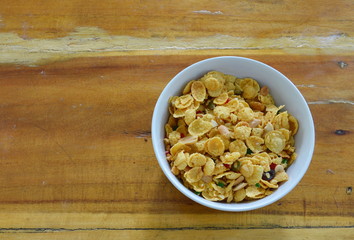 cornflakes on circle bowl