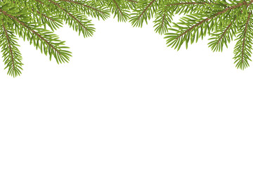 Christmas tree top frame isolated on white background