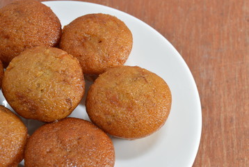 mini banana cake on dish