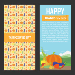 Fototapeta premium Vector set of Thanksgiving Day backgrounds.