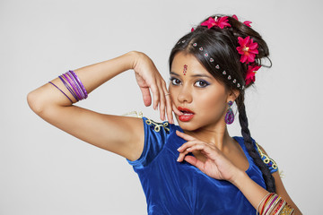 Young pretty woman in indian dress