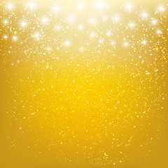 Shiny stars on golden background 