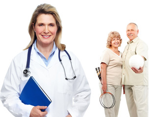 Fototapeta premium Medical family doctor and patients. 