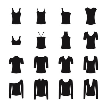 Set of clothes icons, vector illustration