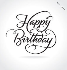 HAPPY BIRTHDAY hand lettering  -- original handmade calligraphy (vector)