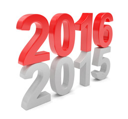 2015-2016 change new year 2016 isolated