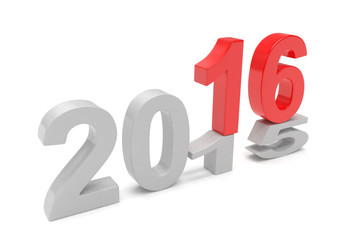 2015-2016 change new year 2016 isolated