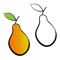 Yellow pears illustration.