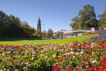 German city Freiburg im Breisgau in the summertime