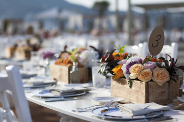 impressive and beautiful wedding set up with flowers