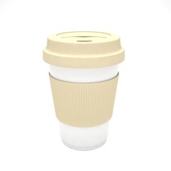 Coffee to go on white