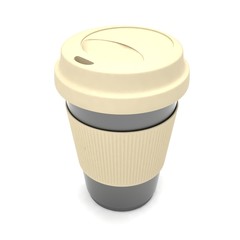 Coffee to go on white
