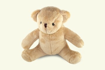 Toy teddy bear isolated on white background